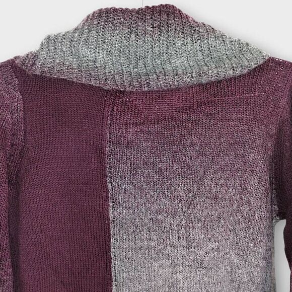 AB Studio Womens Sweater Sz Small Black Burgundy Cowl Neck NWT Mohair Acrylic - Picture 4 of 9